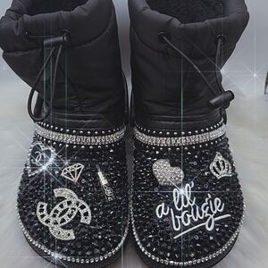 CROCS Black Embellished Winter Boots
